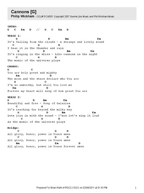 phil wickham cannons|CANNONS CHORDS (ver 4) by Phil Wickham @ Ultimate .